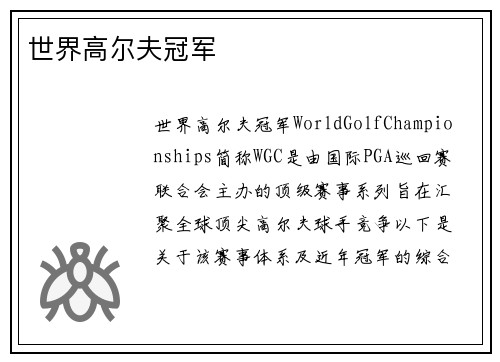 世界高尔夫冠军